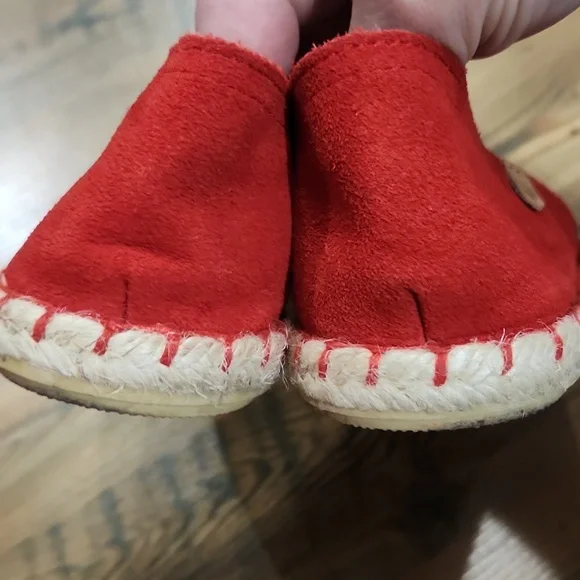 Verbenas Europe Red Suede Espadrilles Flats Boho Casual Spring 6.5 Preppy Comfy - Picture 4 of 6